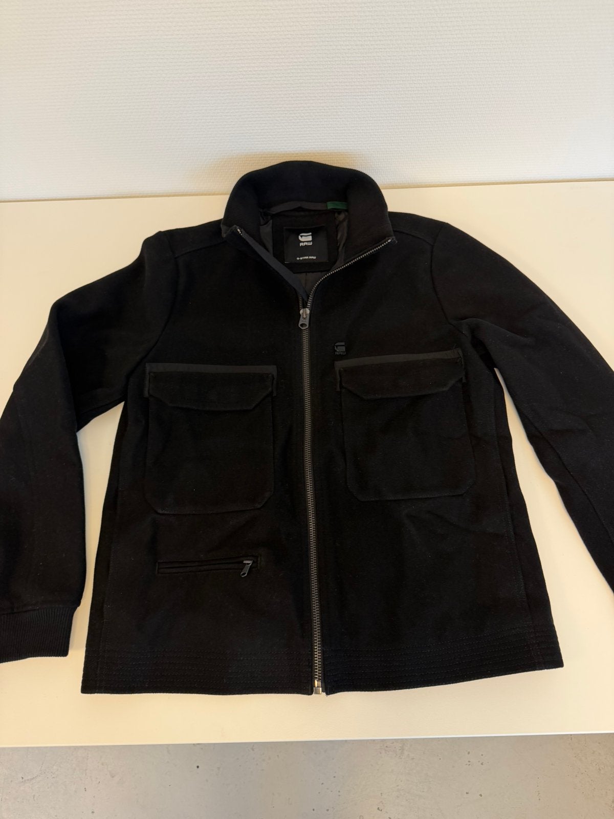 G-Star RAW XPO Wool Bomber Jacket Zwart L jack vest wol zgan, Ophalen of Verzenden, Zo goed als nieuw, Maat 52/54 (L), Zwart