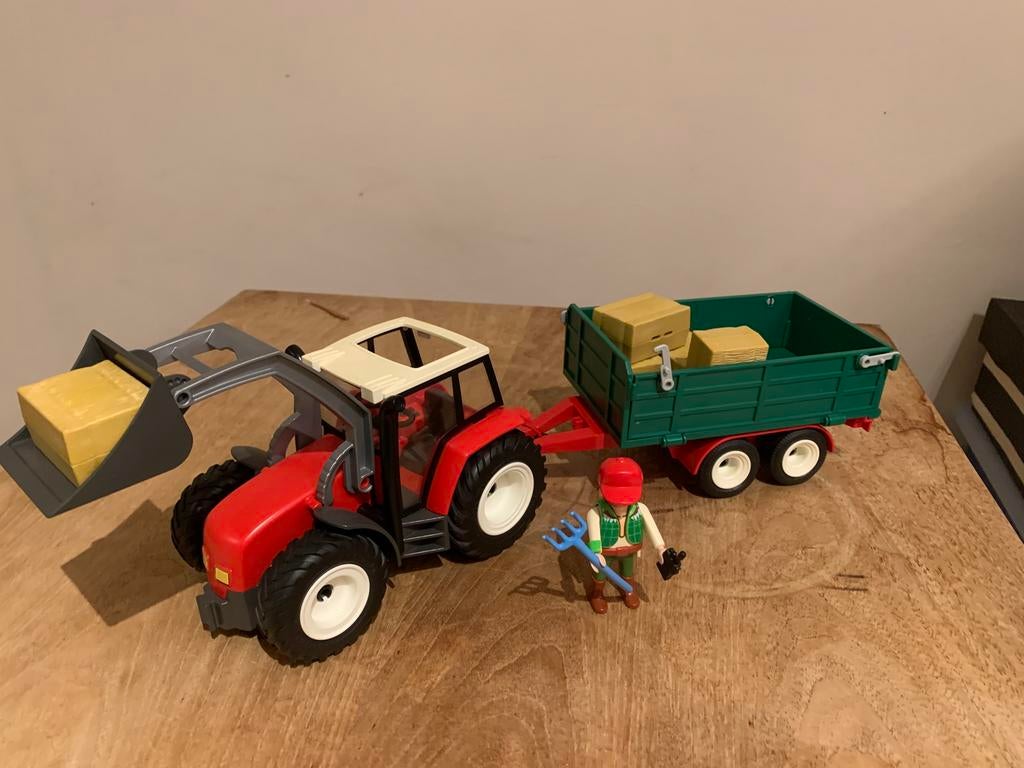 4496 playmobil Traktor met aanhangwagen, Kinderen en Baby's, Speelgoed | Playmobil, Ophalen, Zo goed als nieuw