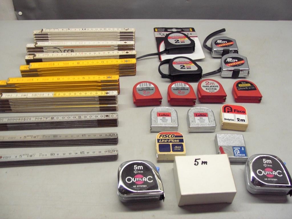 Dubbele houten meter - roestvrij staal - tape (24 stuks), Doe-het-zelf en Bouw, Ophalen, Nieuw