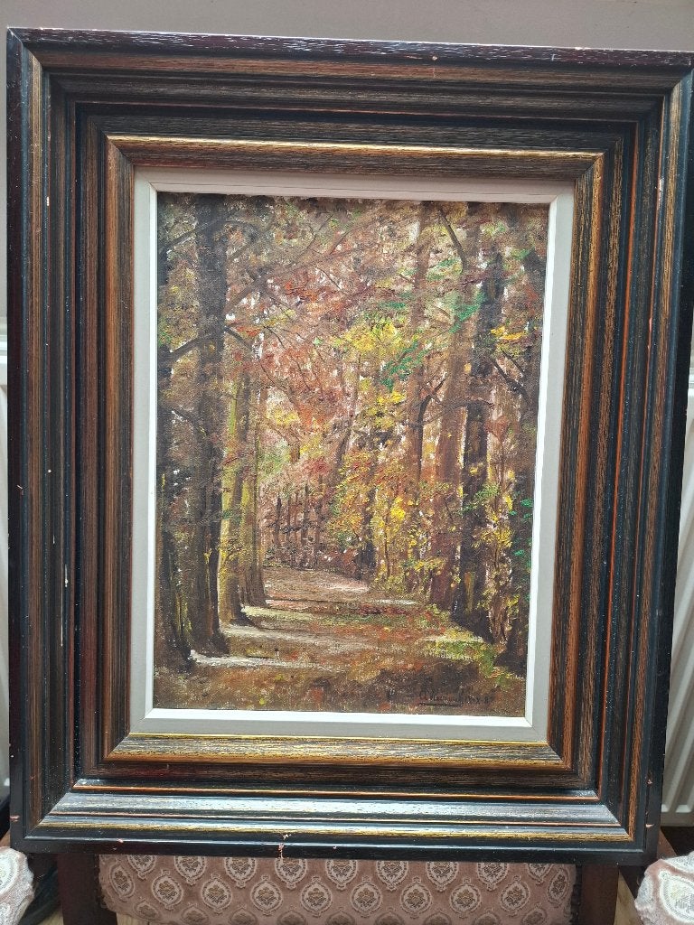 schilderij, Ophalen, Gedateerd, Landschap, Doek