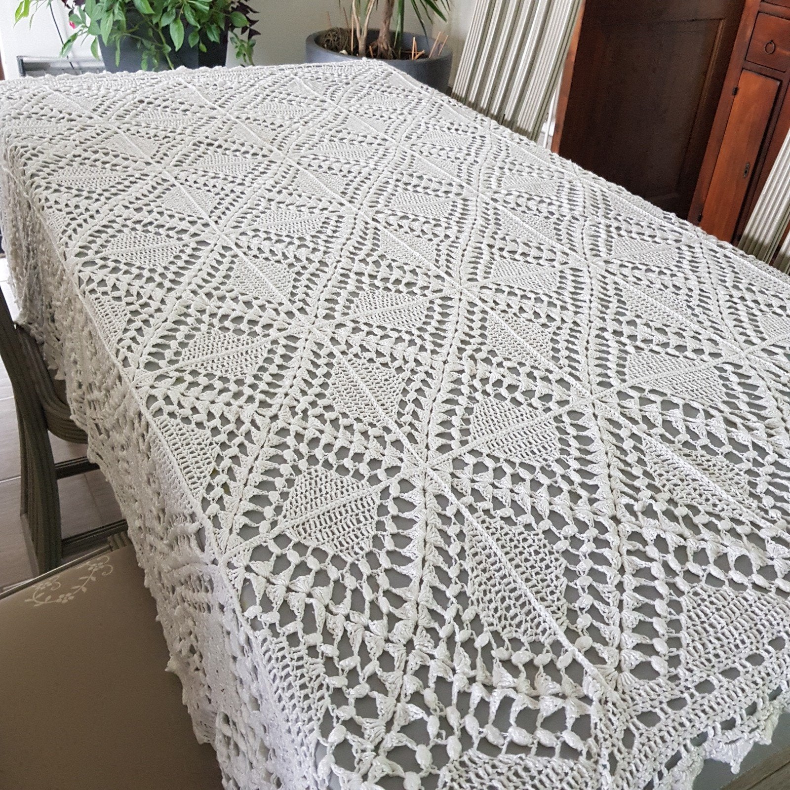 Nappe rectangulaire au crochet, Maison & Meubles, Nappe, Enlèvement, Au crochet