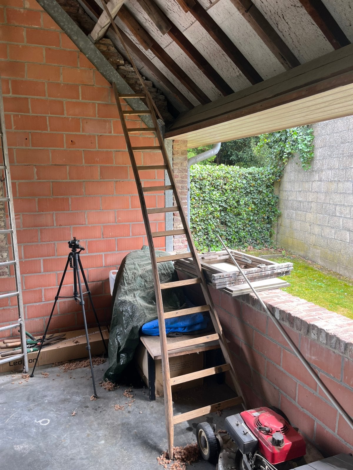 Houten ladder, Doe-het-zelf en Bouw, Ladders en Trappen, Ophalen, Zo goed als nieuw, Ladder