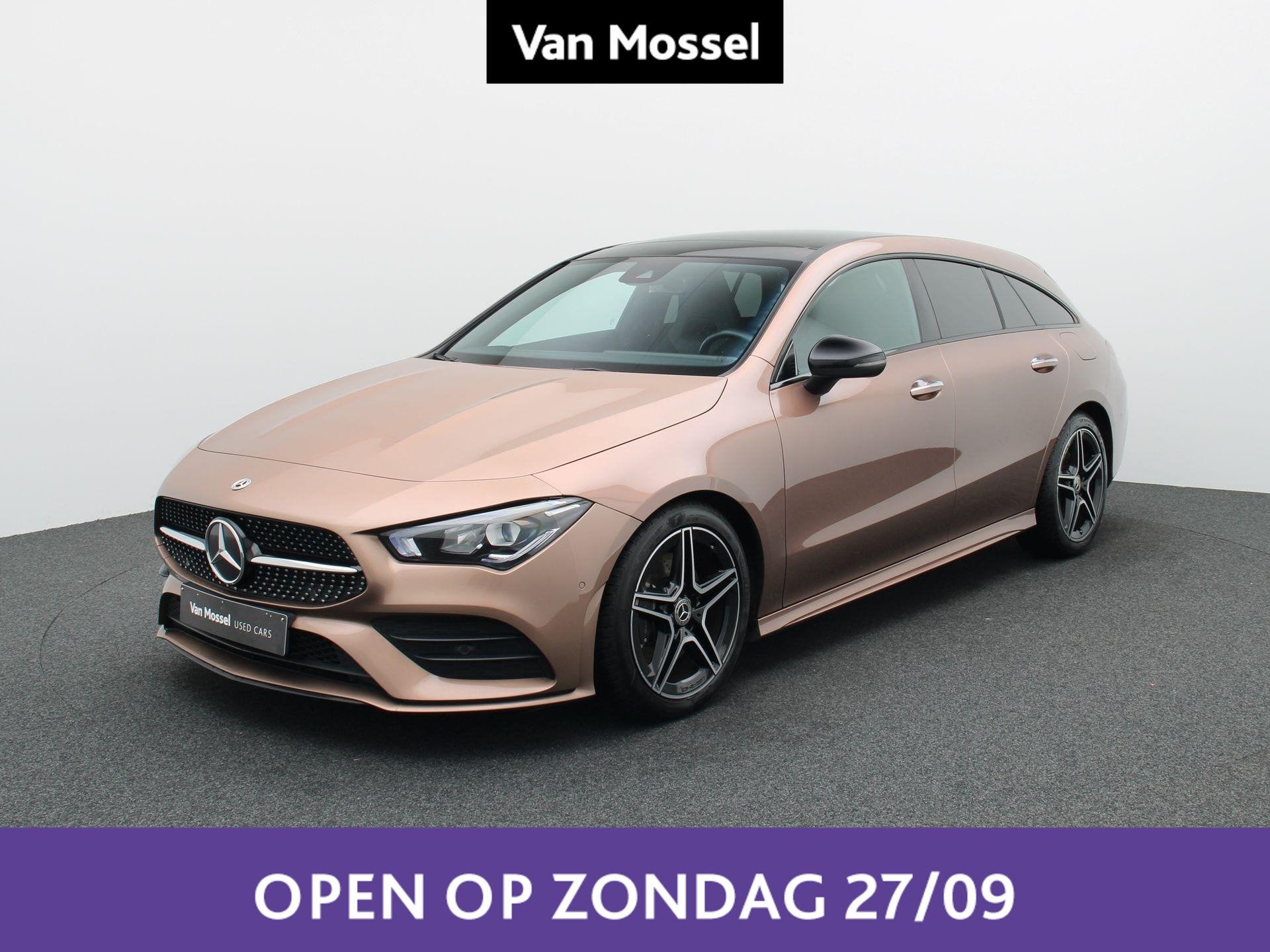 Mercedes-Benz CLA 200 d Shooting Brake + AMG LINE + PANO DAK, Auto's, 1490 kg, Gebruikt, Leder en Stof, 115 g/km