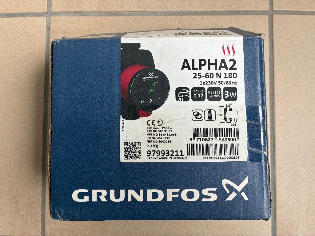 Grundfos alpha2 25-60 N 180, Ophalen of Verzenden, Nieuw, Overige typen
