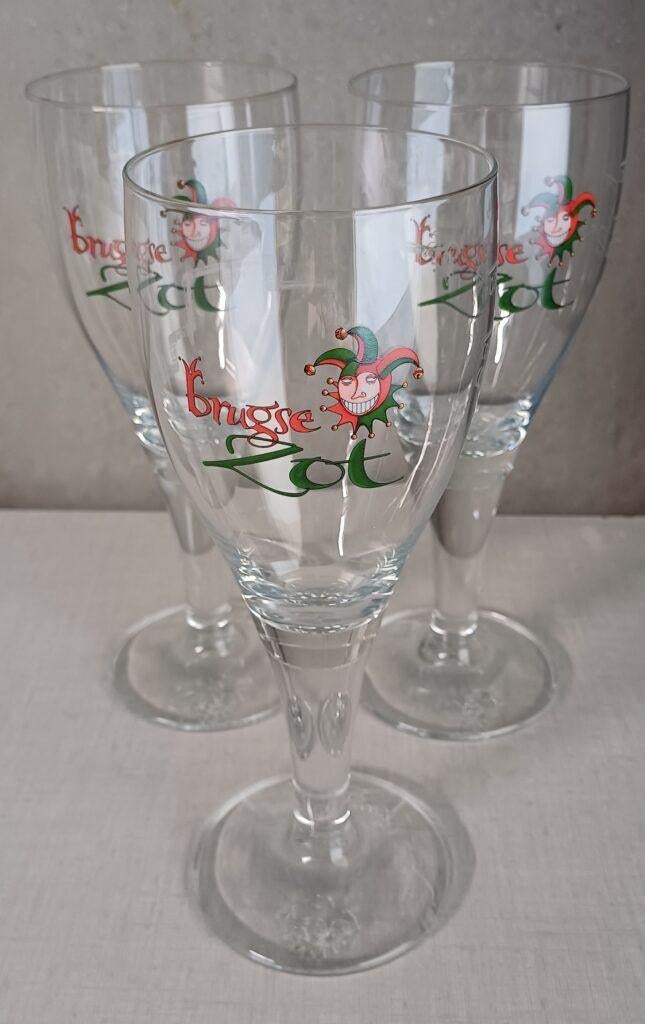 3x Brugse Zot bierglazen ongebruikt, Verzamelen, Ophalen of Verzenden, Nieuw, Bierglas