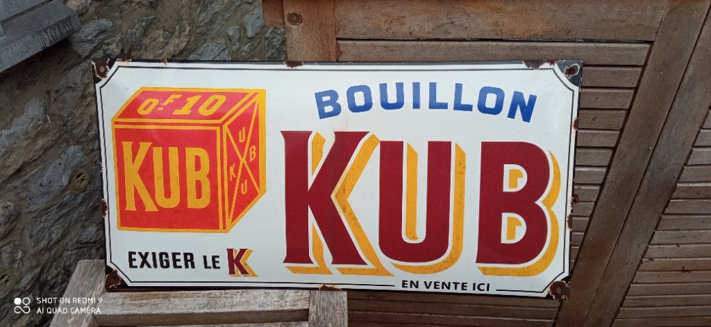 Emaille bord BOUILLON KUB, Ophalen of Verzenden, Gebruikt