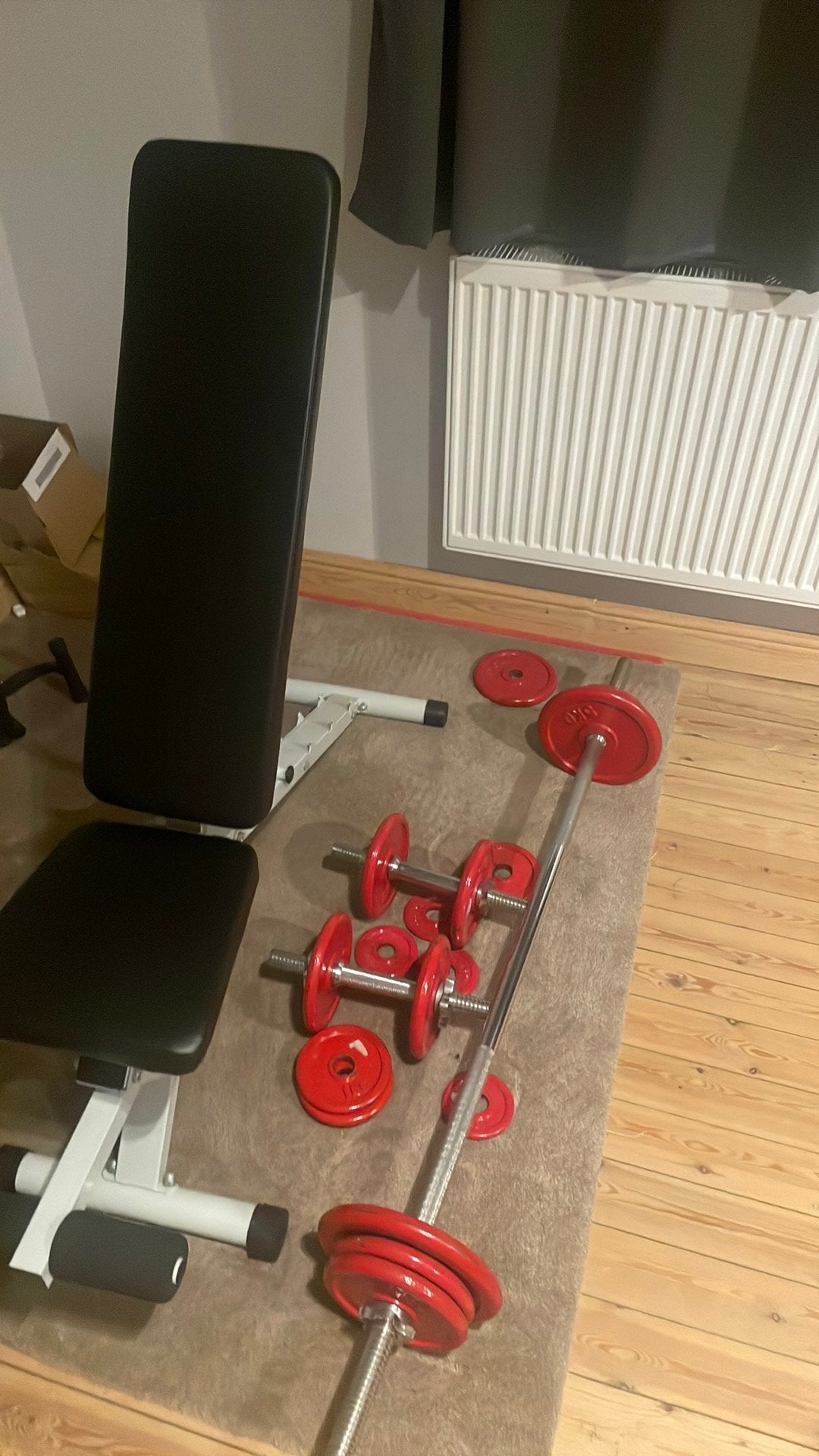 Fitness bank met gewichten, Sport en Fitness, Fitnessmaterialen, Ophalen, Gebruikt