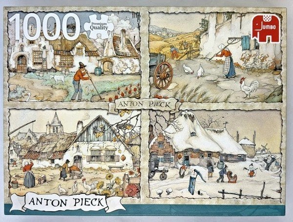 Jumbo Anton Pieck Puzzel 1000 Stukjes 4 Seizoenen compleet, Verzenden, 500 t/m 1500 stukjes, Zo goed als nieuw, Legpuzzel