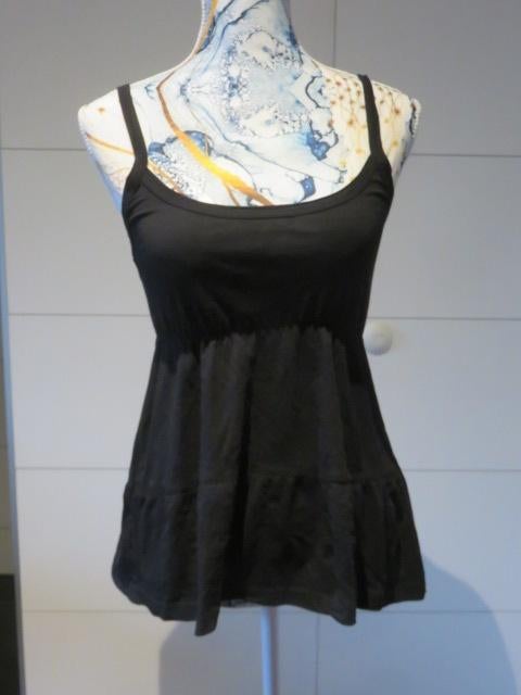 Zwart katoenen damestopje - Madonna - top - tuniek - Maat S, Madonna, Ophalen of Verzenden, Maat 36 (S), Zwart