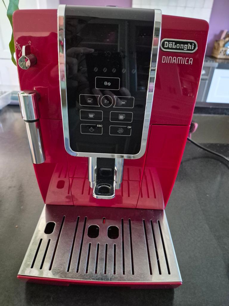 De'Longhi Dinamica in mooie rode kleur, Electroménager, Cafetières, Enlèvement ou Envoi, Réservoir d'eau amovible