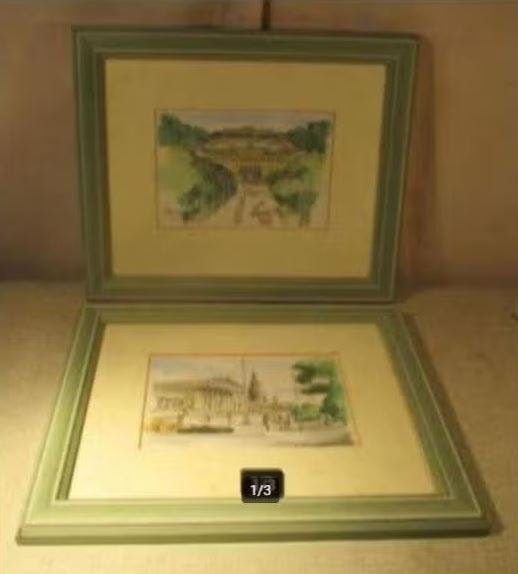 2 magnifiques aquarelles « Vues de Vienne » - signées, Enlèvement ou Envoi, Aquarelle, Encadré, Paysage