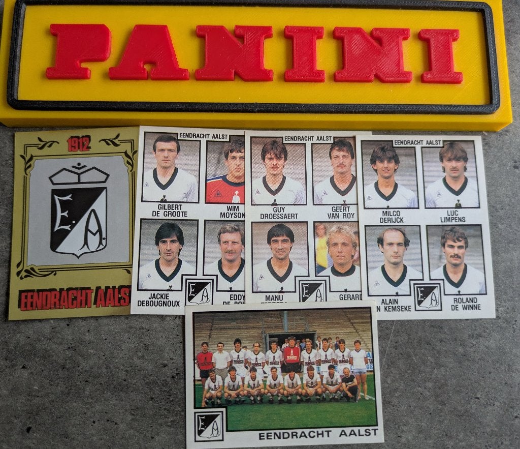 PANINI FOOTBALL 85 EENDRACHT AALST 5 STICKERS 1985 voetbal, Verzenden, Nieuw
