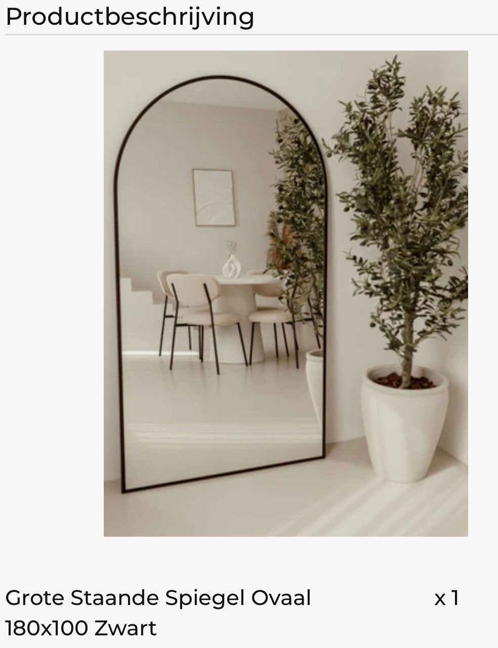 Spiegel te koop 180x100, Huis en Inrichting, Woonaccessoires | Spiegels, Ophalen, Zo goed als nieuw