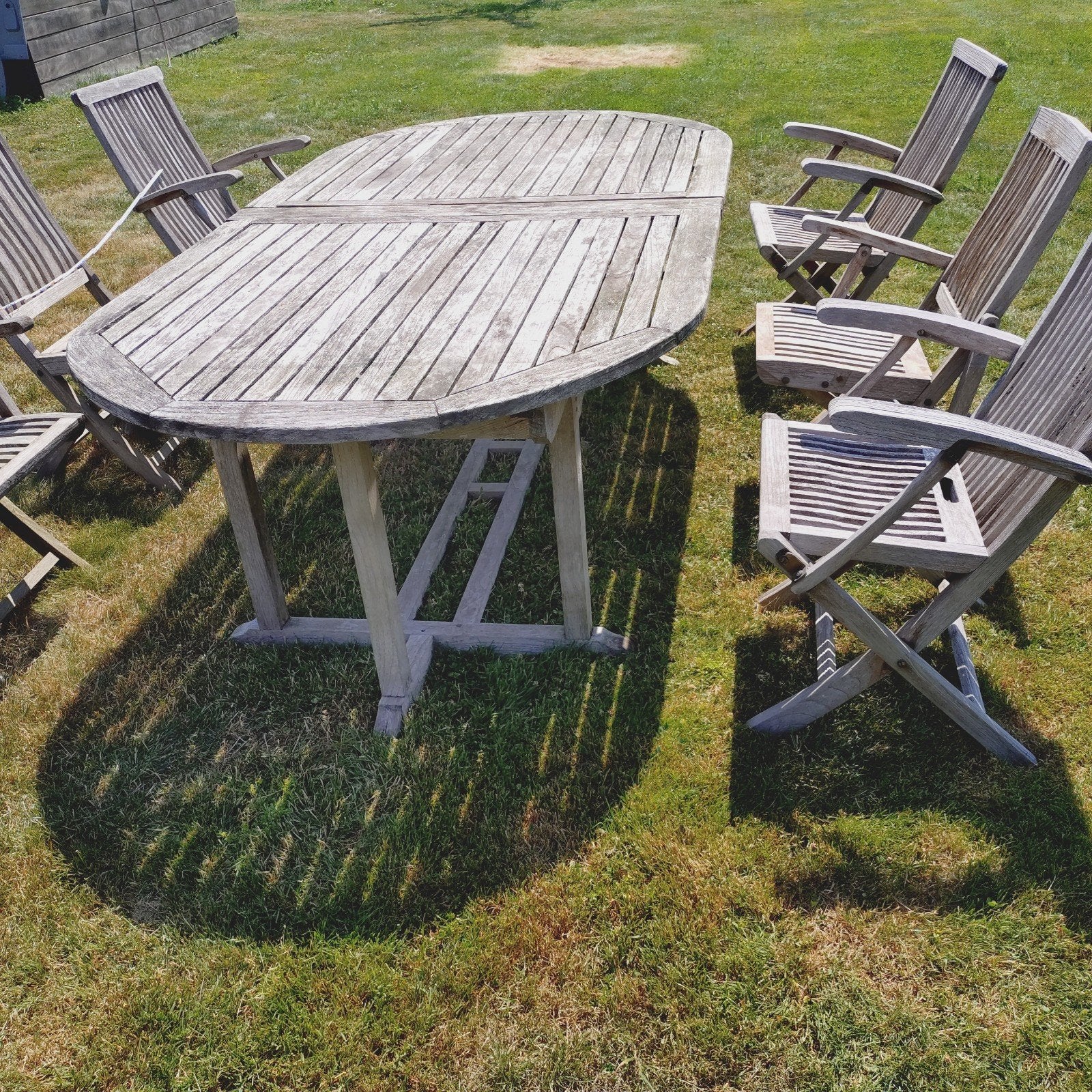 Grote teaken tuinset, Tuin en Terras, Ophalen, Tuinset