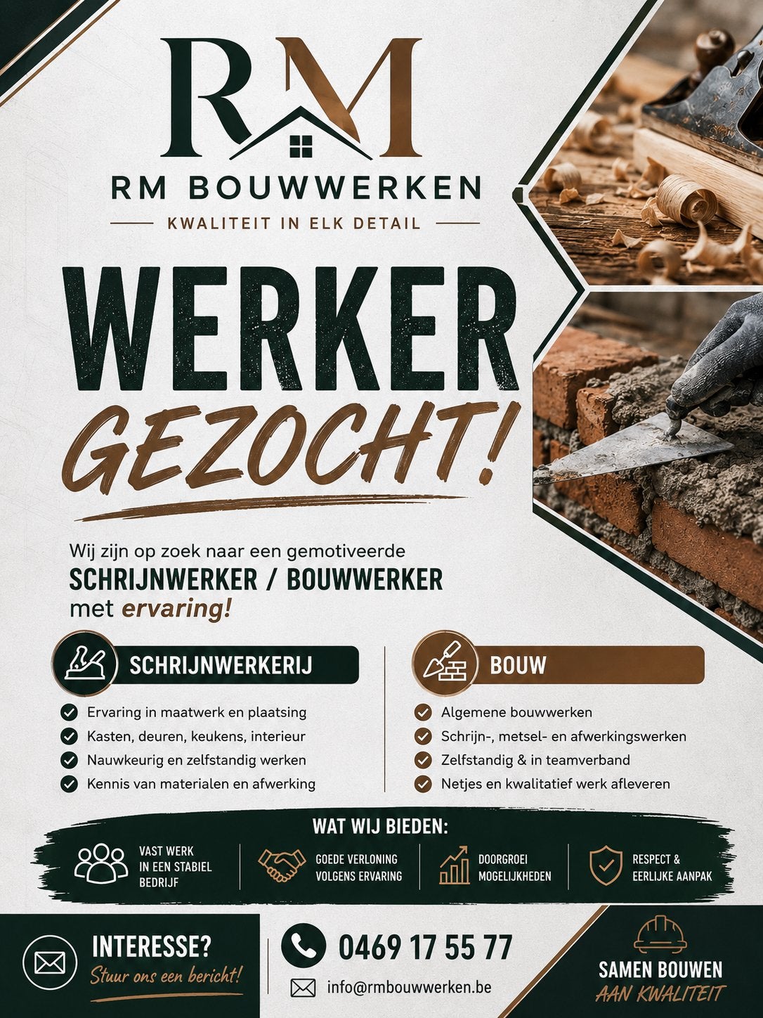 Bouwvakker gezocht