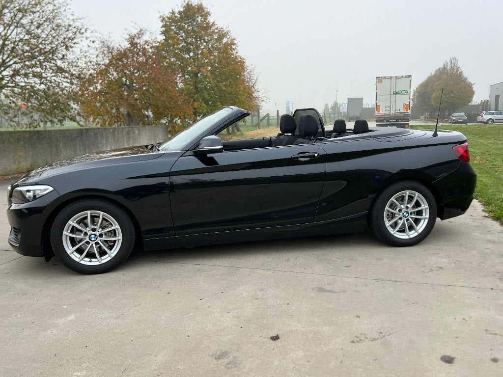 BMW 218 Cabrio GPS*SENSOREN*TREKHAAK, 4 zetels, Stof, Zwart, Bedrijf