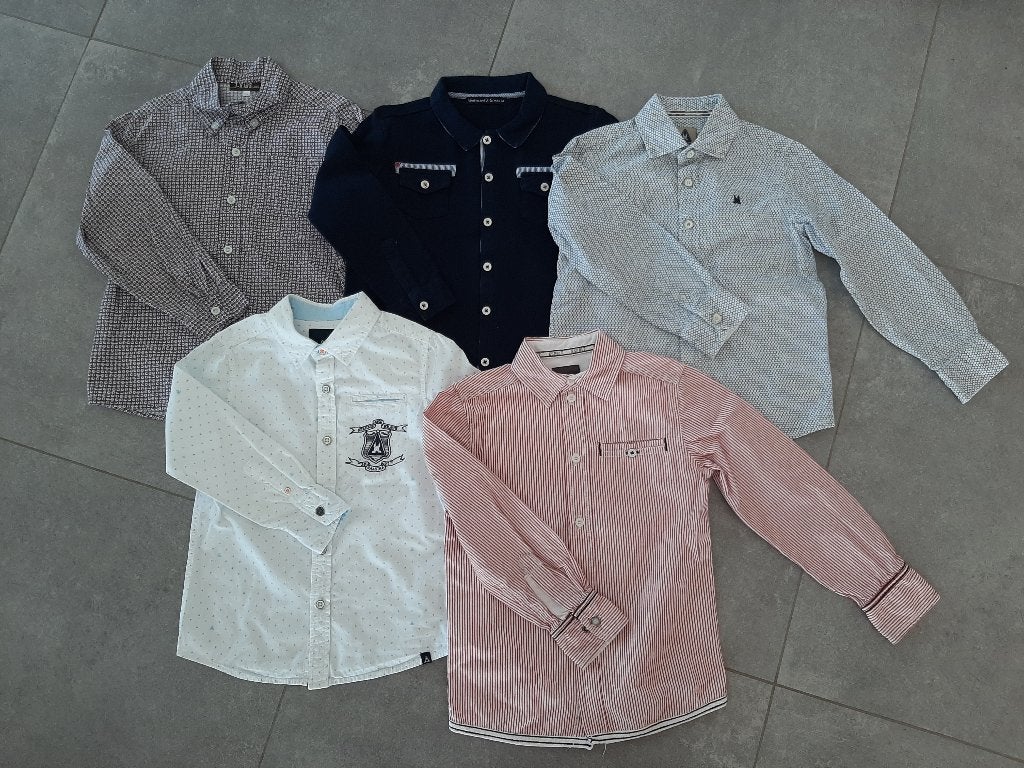 5 Chemises - 6 ans (116 cm), Enfants & Bébés, Enlèvement ou Envoi, Chemise ou À manches longues, Comme neuf, Week-end à la mer