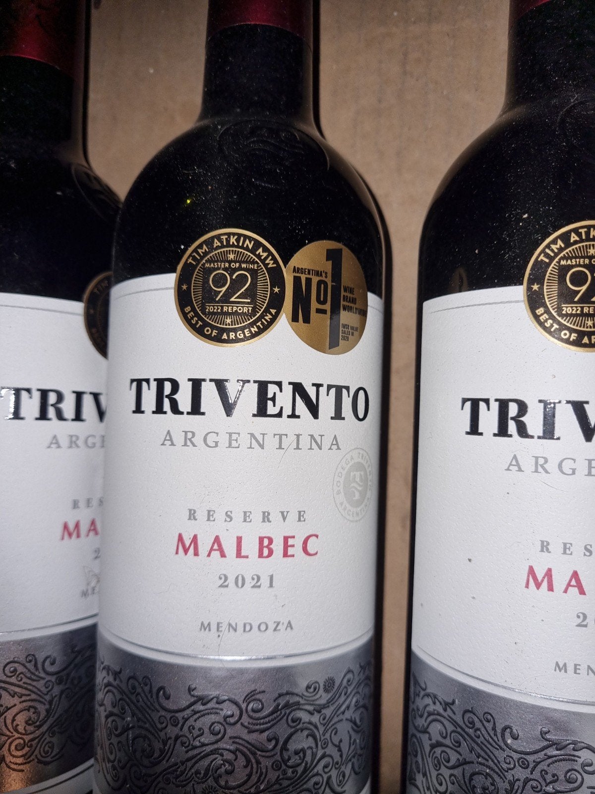 Lot 25 bouteilles Trivento Reserve Malbec 2021 (Mendoza), Enlèvement, Comme neuf