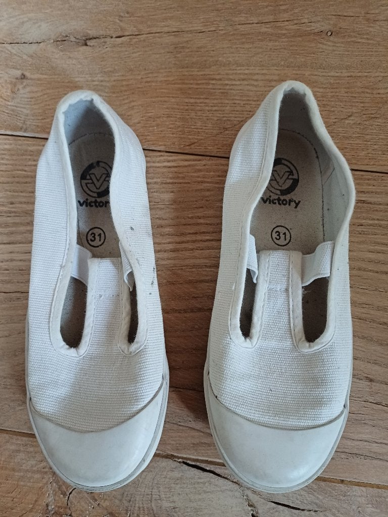Turnpantoffels kinderen, Sports & Fitness, Enlèvement ou Envoi, Utilisé, Blanc, Chaussons de gymnastique