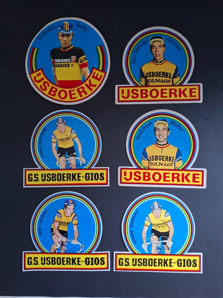 Stickers wielrennen Van Springel, Godefroot, Peeters e.a., Ophalen of Verzenden, Zo goed als nieuw, Sport