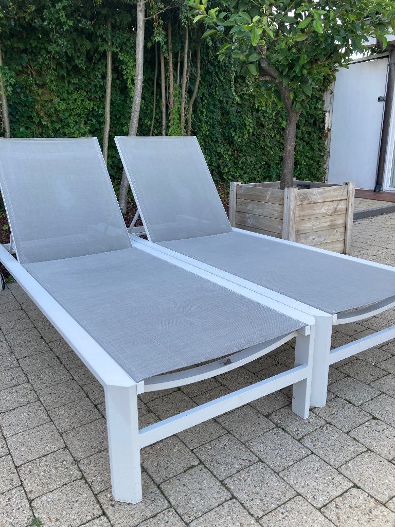Aluminium ligbed, Tuin en Terras, Ligbedden, Ophalen, Gebruikt, Aluminium, Verstelbaar