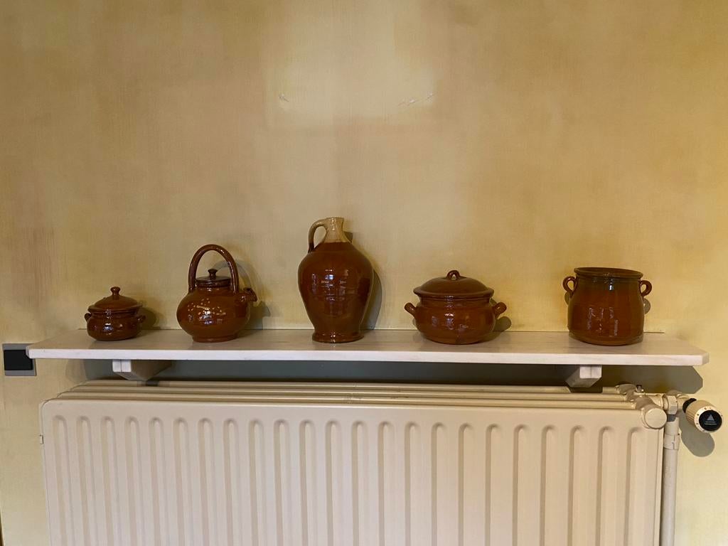 Set van 5 terracotta potten, Antiek en Kunst, Antiek | Keramiek en Aardewerk, Ophalen