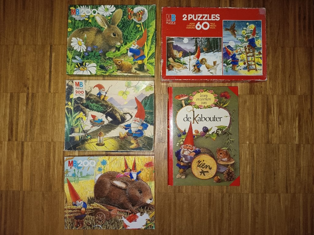 Set Rien Poortvliet: Boek + puzzels, Enlèvement ou Envoi, Plus de 50 pièces, Utilisé