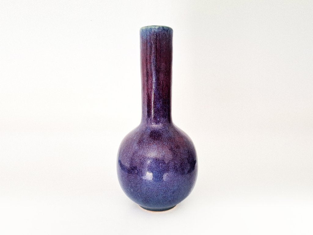vaas paarse flambé geglazuurde flesvaas, Gebruikt, Overige kleuren, Ophalen of Verzenden, 38 cm