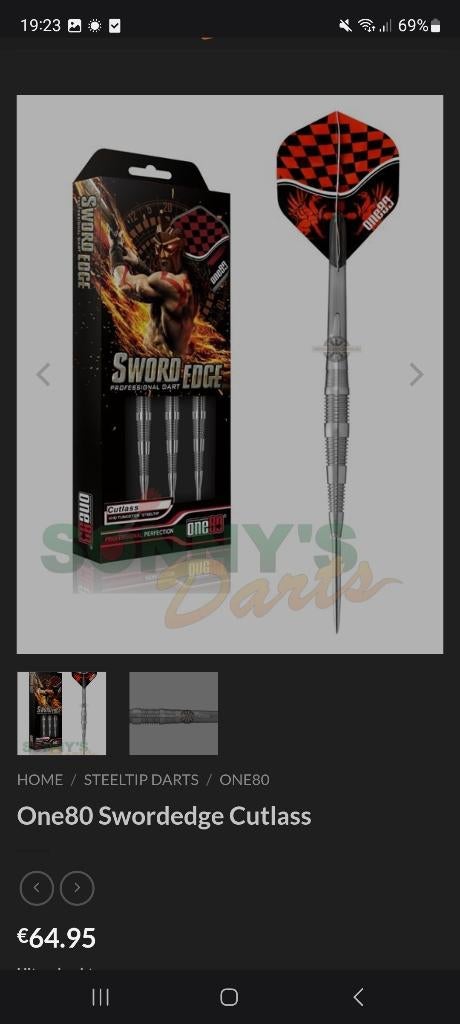 Gezocht: One80 Swordedge Cutlass 21g darts., Verzenden, Gebruikt, Pijlen