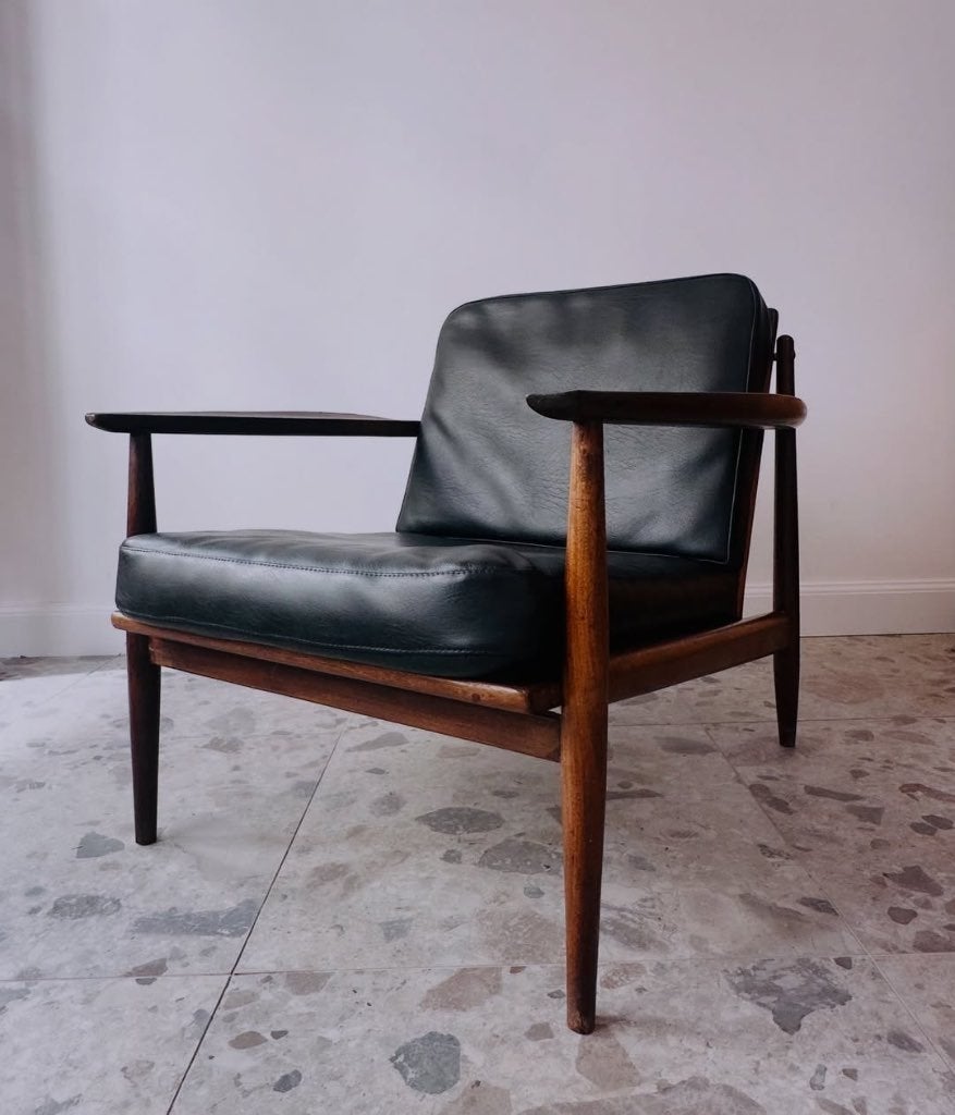 Fauteuil lounge scandinave, Enlèvement, Bois, Vintage