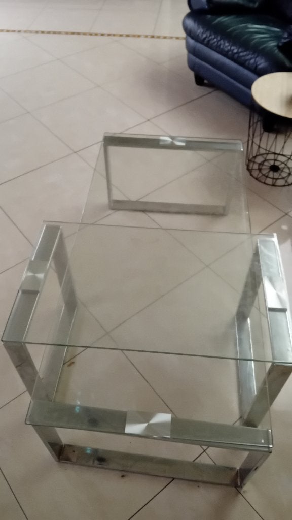 Table basse, Maison & Meubles, Tables | Tables de salon, Enlèvement, Comme neuf, Verre, Moins de 50 cm