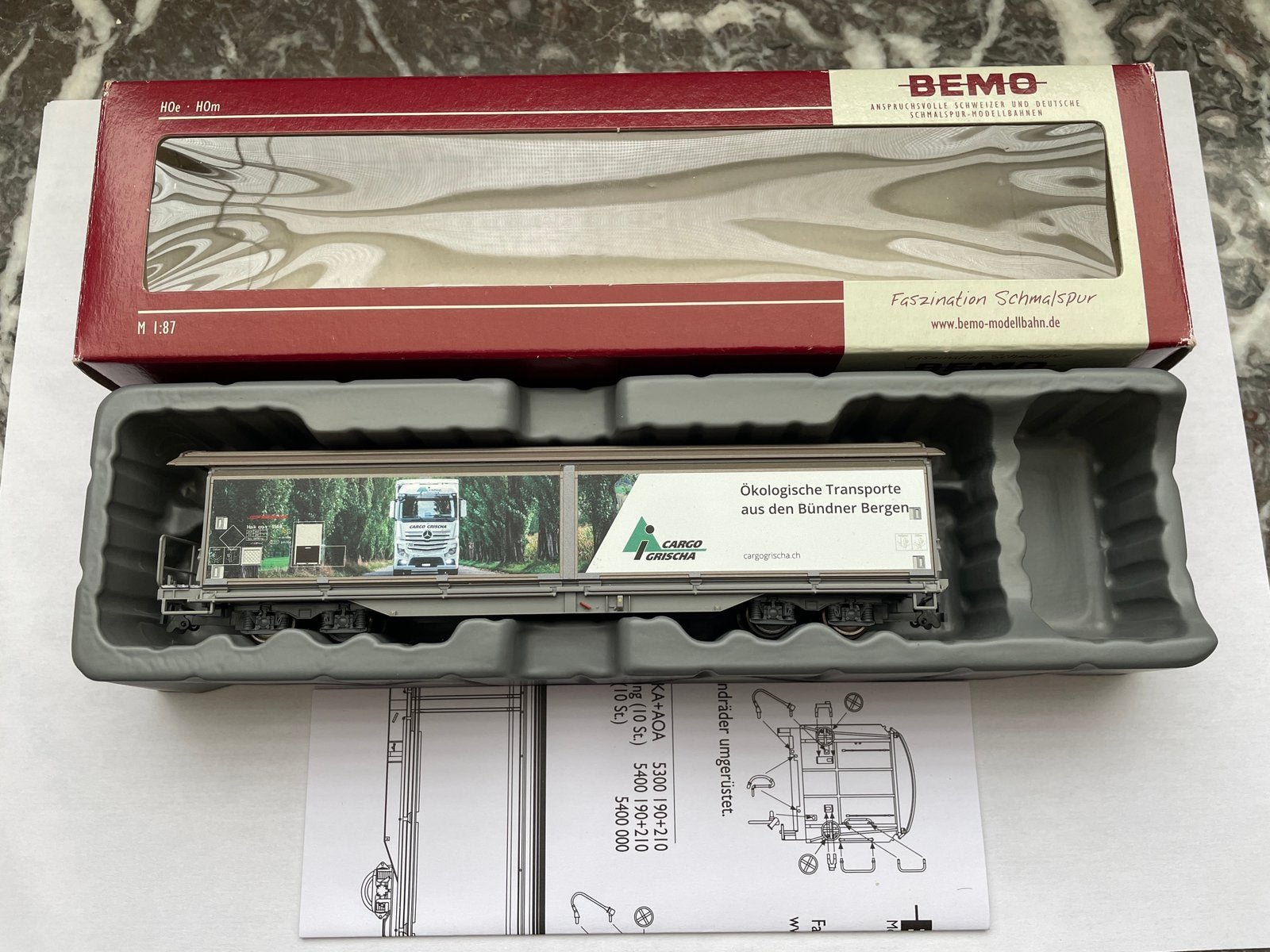 Bemo H0m RhB Haik-qqy « Cargo Grischa » - 2288 158, Hobby & Loisirs créatifs, Trains miniatures | HO, Autres marques, Enlèvement ou Envoi