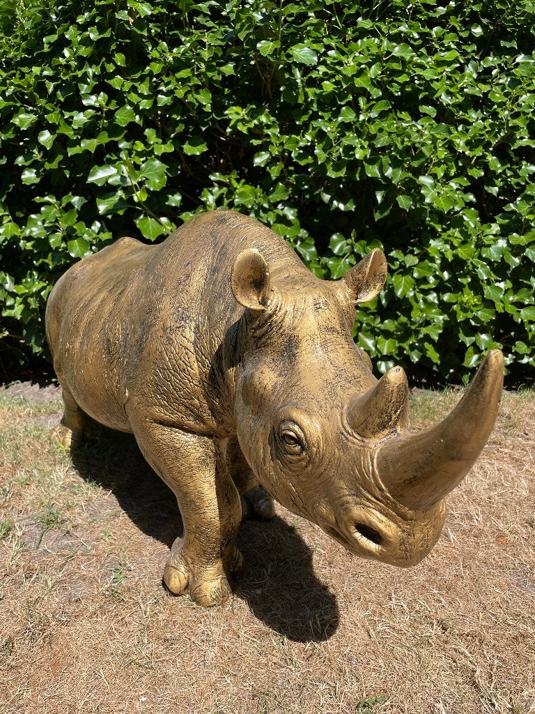 Statue de rhinocéros, zoo, pelouse, jardin 100 cm, Jardin & Terrasse, Enlèvement, Neuf, Synthétique, Animal