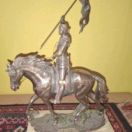 Jeanne d'arc te paard koud gegoten brons, Antiek en Kunst, Ophalen, Brons