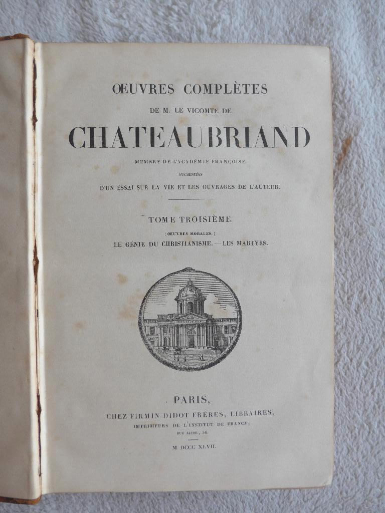 Chateaubriand - es ouevres complètes -tômes 1à 5, Gelezen, 19e eeuw, Verzenden, Europa