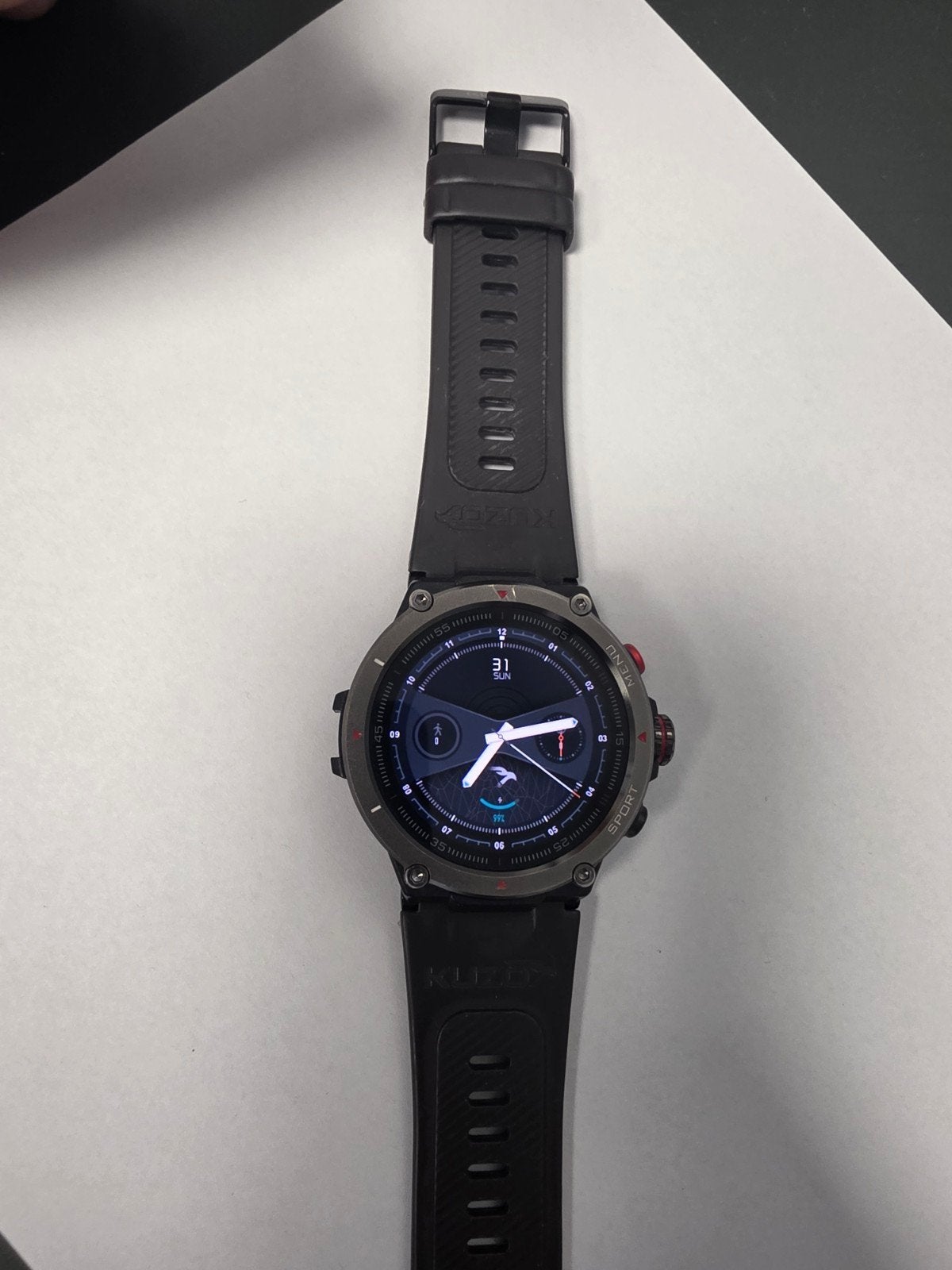 Veho Kuzo Il Sport Smart Watch zwart met GPS, Bijoux, Sacs & Beauté, Montres connectées, Enlèvement, Avancer d'un pas, Noir