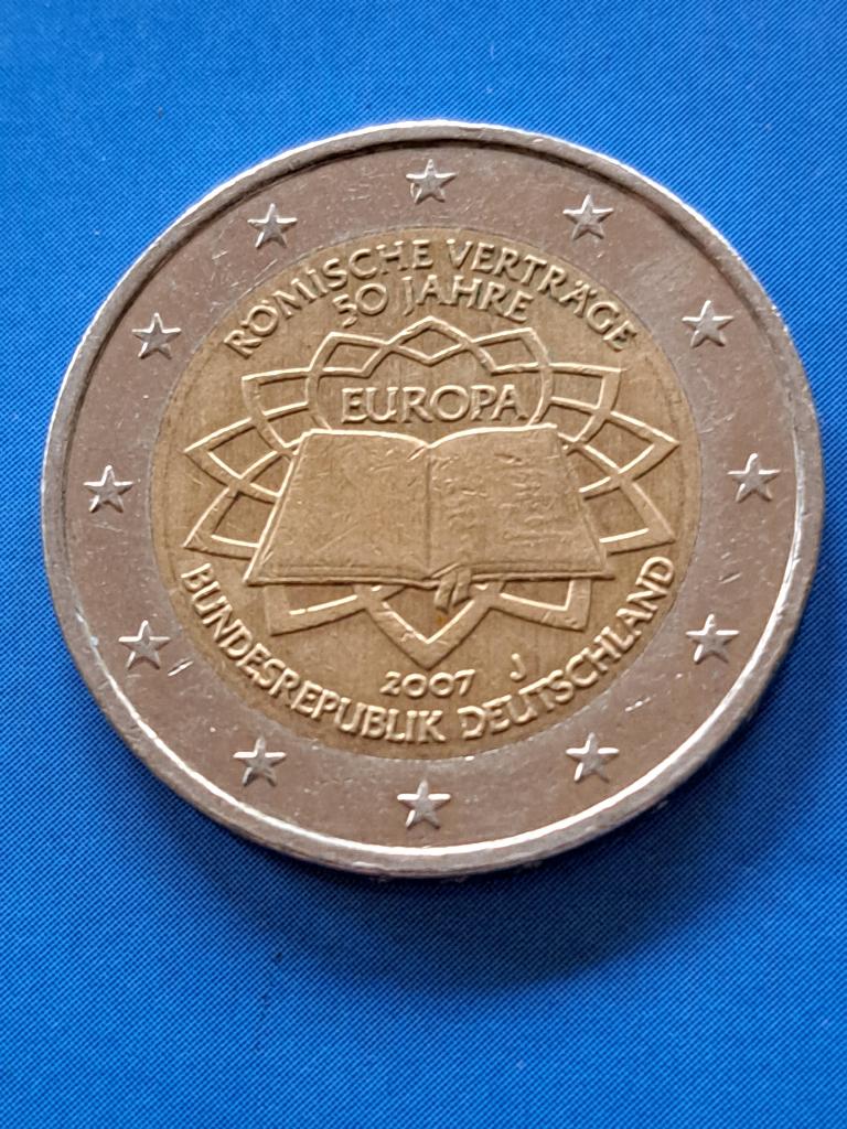 2007 J Duitsland 2 euro 50 jaar Verdrag van Rome Hamburg, Postzegels en Munten, Munten | Europa | Euromunten, Verzenden, Duitsland