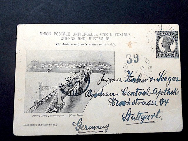 Australie 1902 postwaardestuk / Fitzroy Bridge, Rockhampton, Ophalen of Verzenden
