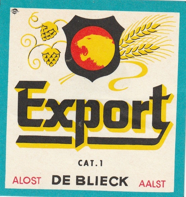 bieretiket België De Blieck Aalst : Export, Verzamelen, Verzenden, Gebruikt, Overige typen, Overige merken
