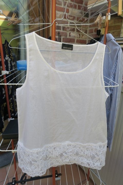 Topje wit onderaan kant Ermanno Scervino mt 40 (it44), Kleding | Dames, Maat 38/40 (M), Wit, Nieuw, Ophalen of Verzenden