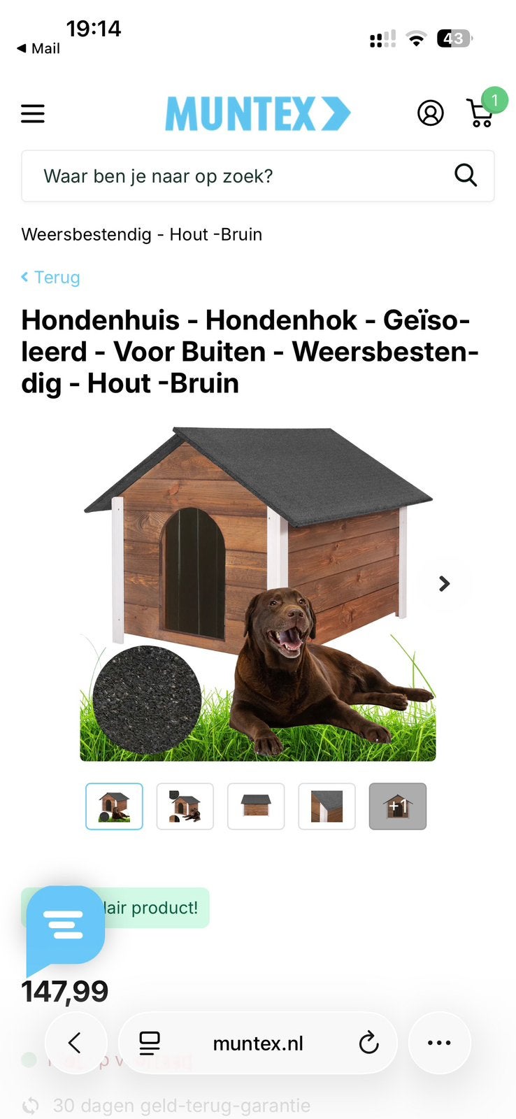 Niche pour chien, Jardin & Terrasse, Abris de jardin, Utilisé, Autres types, Bois, Enlèvement