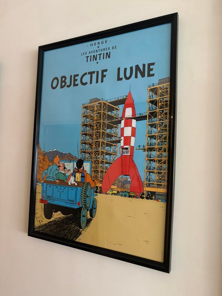 4 Kuifje kaders 73 cm / 52 cm, Ophalen, Oorspronkelijke maker, Nieuw, Foto of Poster