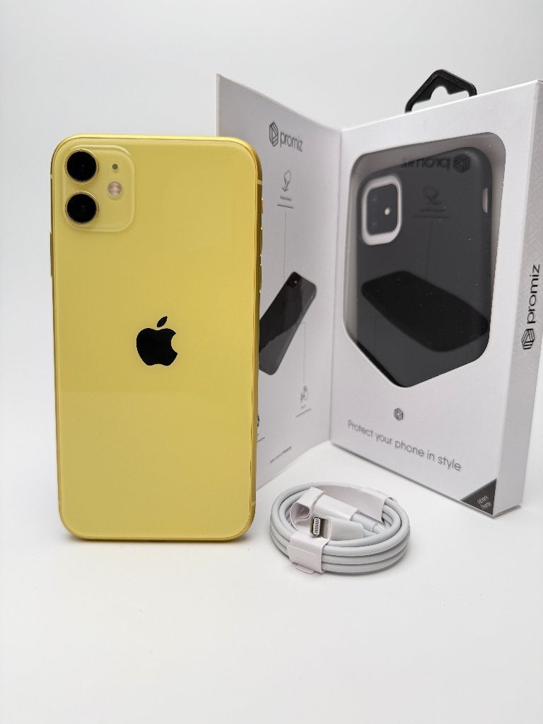 iPhone 11,128 Go, jaune, 128 GB, Sans abonnement, Sans simlock, 100 %