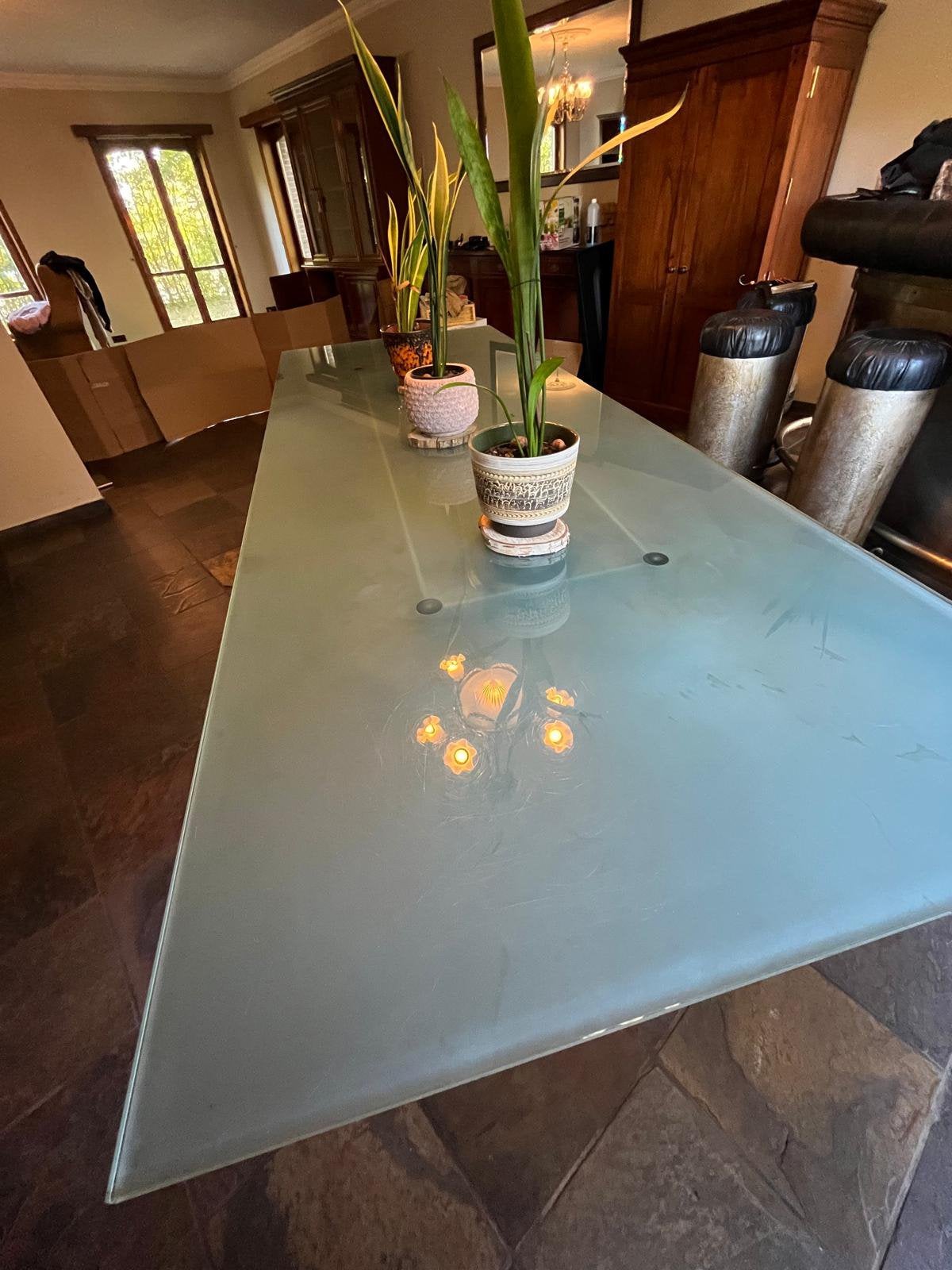Glazen italiaanse design tafel, Huis en Inrichting, Ophalen, Zo goed als nieuw, Glas
