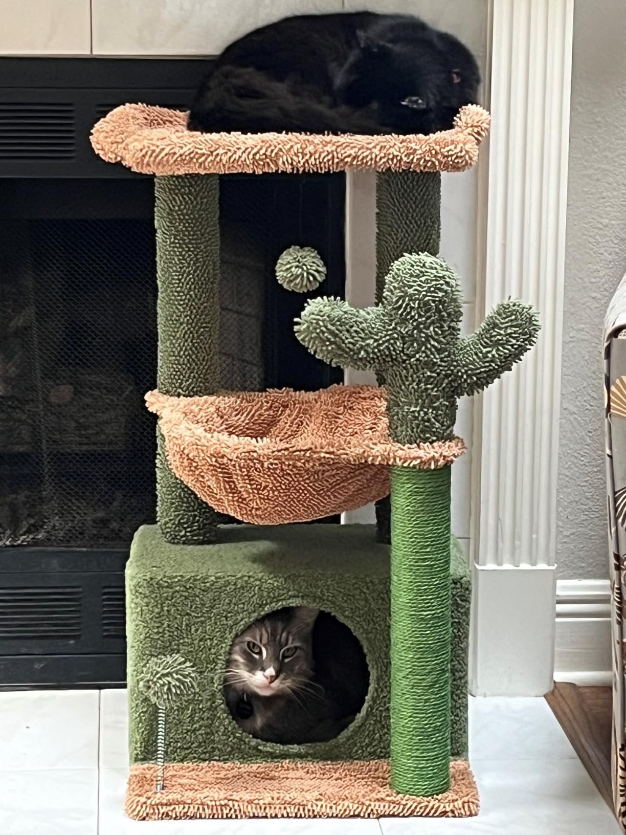 Cactus Krabpaal 83cm – Kattenhuis, Hangmat & Ligbed – Groen, Ophalen of Verzenden, Zo goed als nieuw, Krabpaal