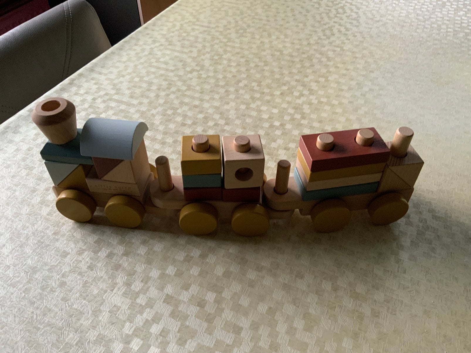 Treintje in houten blokjes, Kinderen en Baby's, Ophalen, Zo goed als nieuw, Overige typen