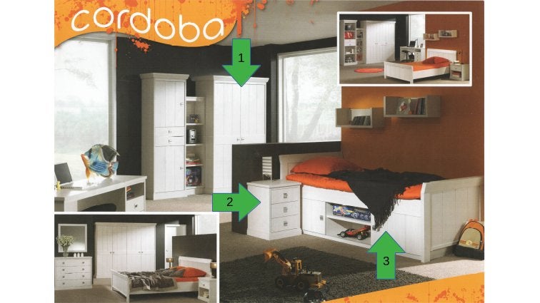 Slaapkamer Recor Cordoba 3-delig, Enlèvement, Comme neuf, Une personne