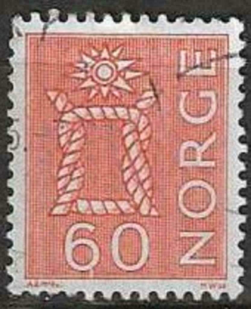 Noorwegen 1962/1965 - Yvert 445A - Zeemansknoop (ST), Postzegels en Munten, Verzenden, Noorwegen, Gestempeld