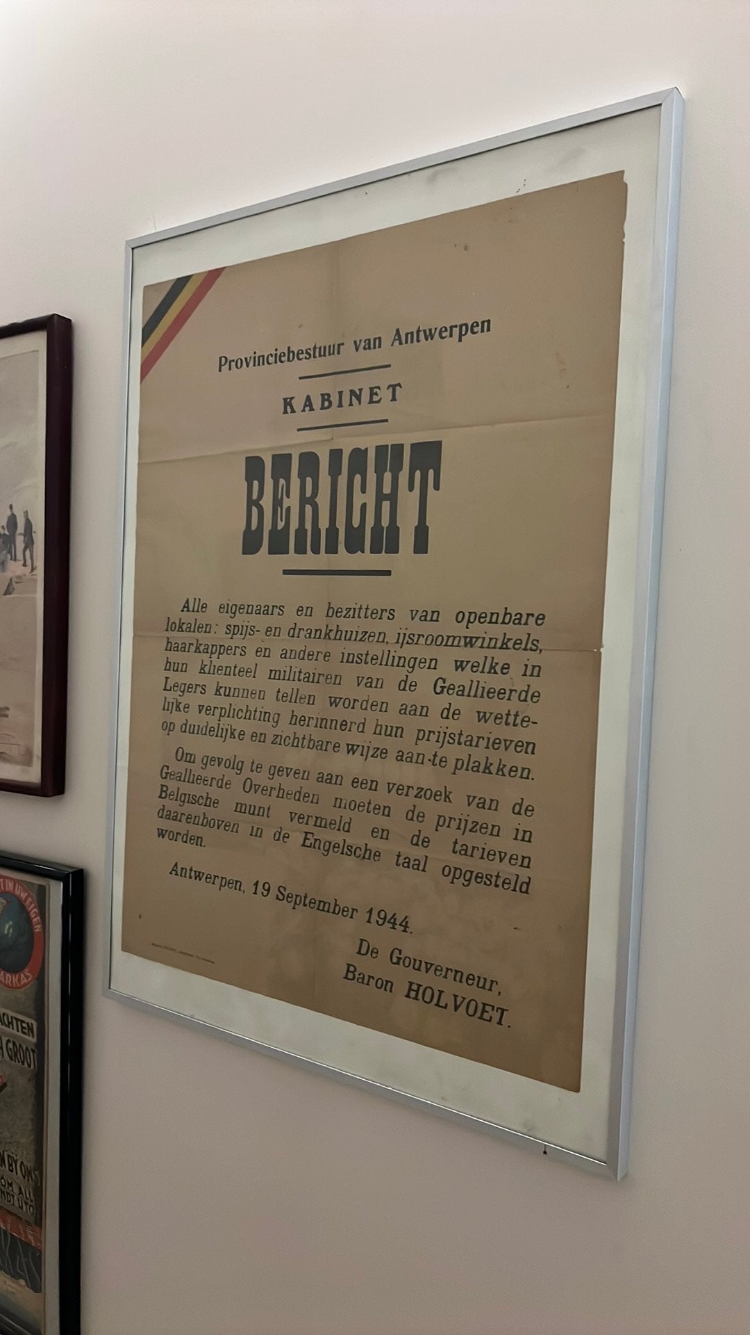 Prachtige affiche bevrijding Antwerpen, Verzamelen, Militaria | Tweede Wereldoorlog, Ophalen of Verzenden