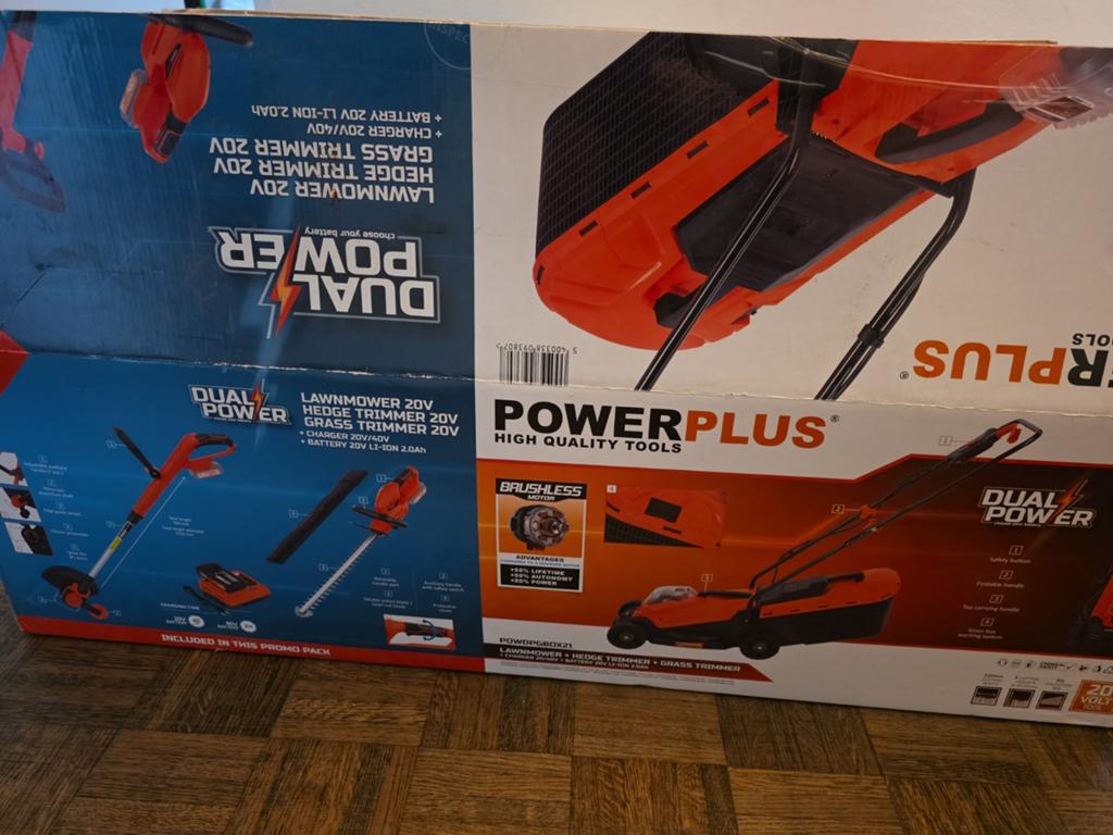 Tuingereedschapsset Powerplus grasmaaier trimmer haagschaar, Ophalen